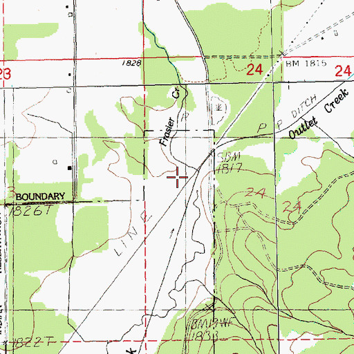 Topographic Map of Frasier Creek, WA