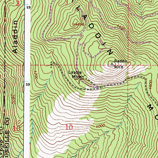 Topographic Map of Lasota Mine, WA