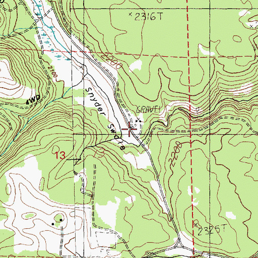 Topographic Map of Snyder Swale, WA
