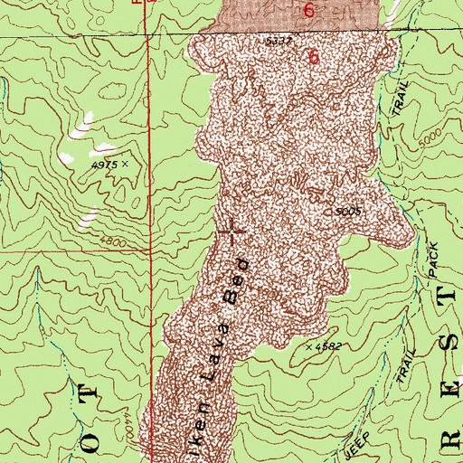 Topographic Map of A G Aiken Lava Bed, WA