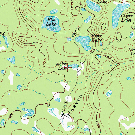 Topographic Map of Acker Lake, WA