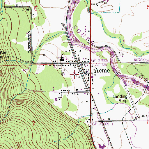 Topographic Map of Acme, WA