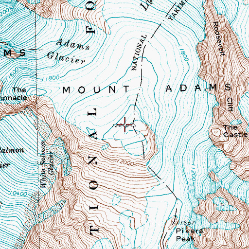Topographic Map of Mount Adams, WA