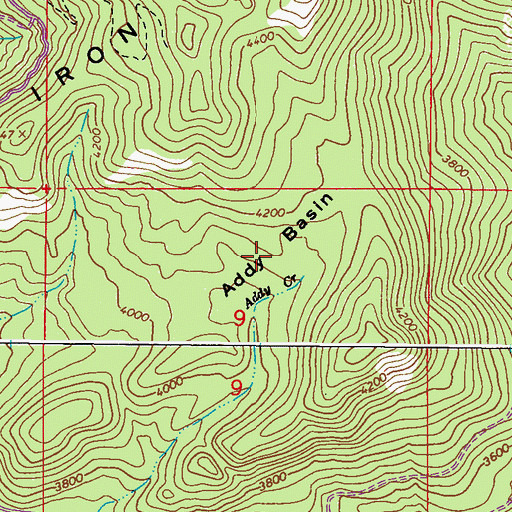 Topographic Map of Addy Basin, WA