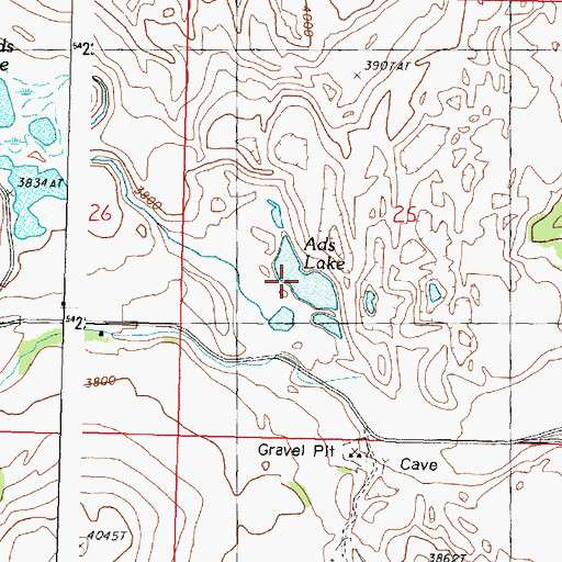 Topographic Map of Ads Lake, WA
