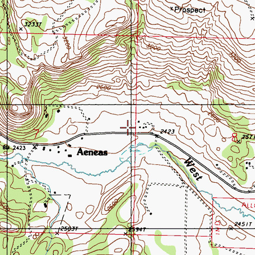 Topographic Map of Aeneas, WA
