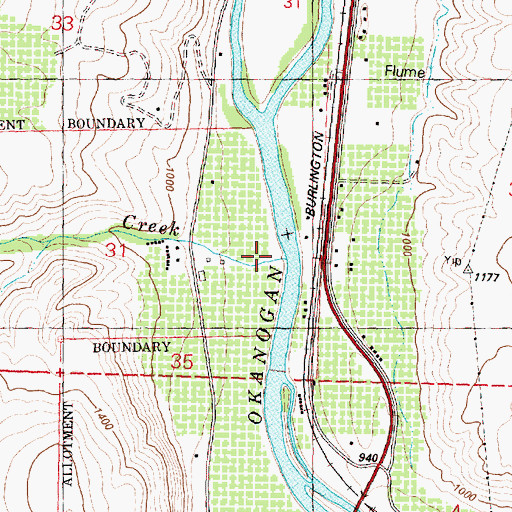 Topographic Map of Aeneas Creek, WA