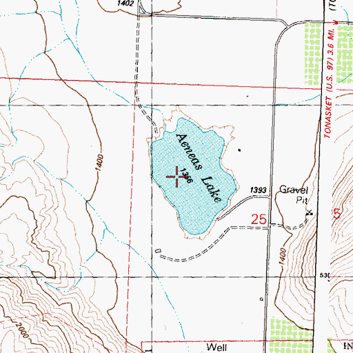 Topographic Map of Aeneas Lake, WA