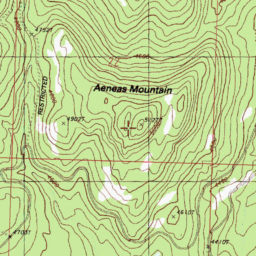 Topographic Map of Aeneas Mountain, WA