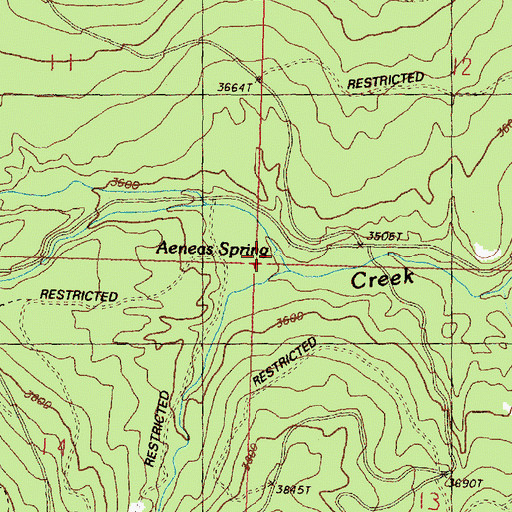 Topographic Map of Aeneas Spring, WA