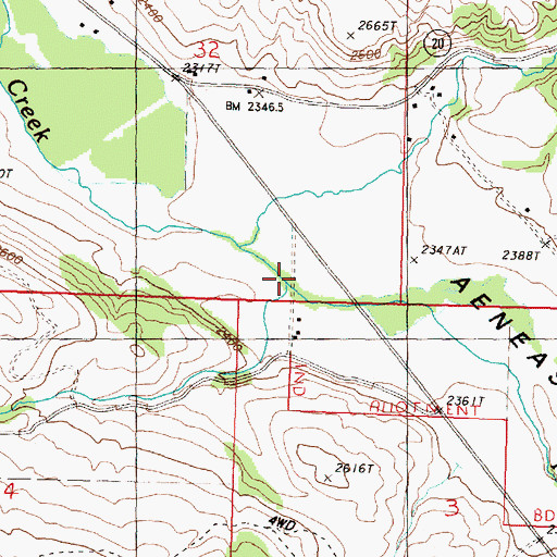 Topographic Map of Aeneas Valley, WA