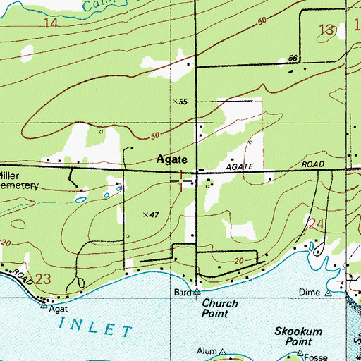 Topographic Map of Agate, WA