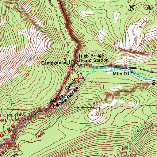 Topographic Map of Agnes Gorge, WA