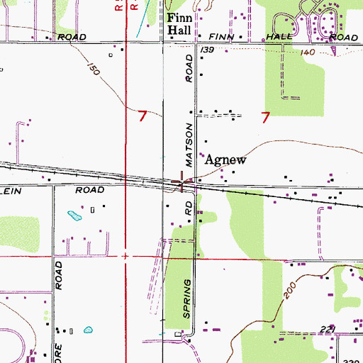 Topographic Map of Agnew, WA