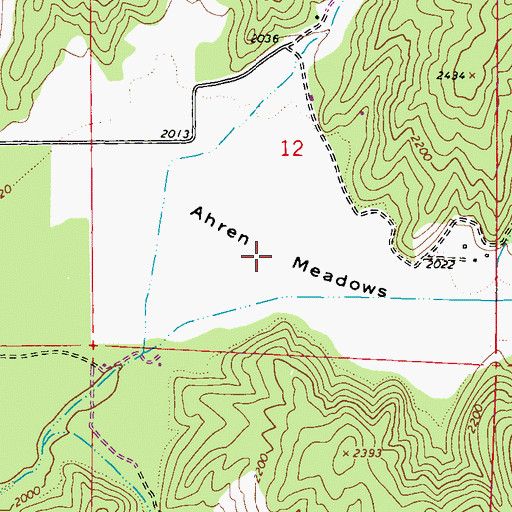 Topographic Map of Ahren Meadows, WA