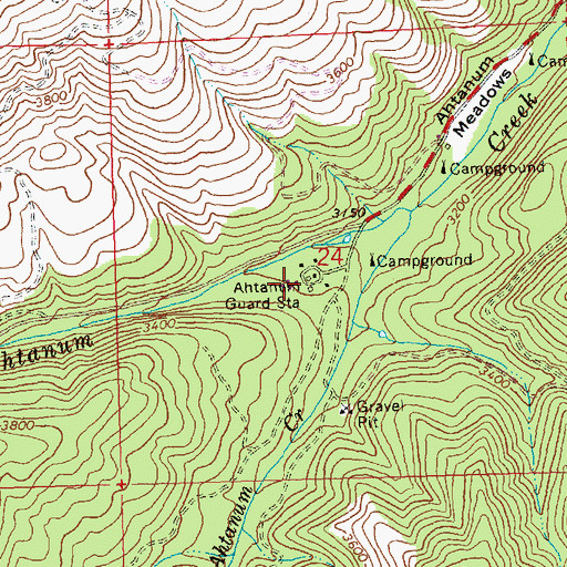Topographic Map of Ahtanum Guard Station, WA