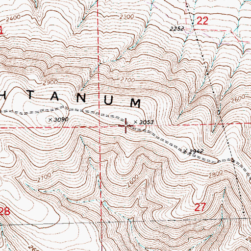 Topographic Map of Ahtanum Ridge, WA