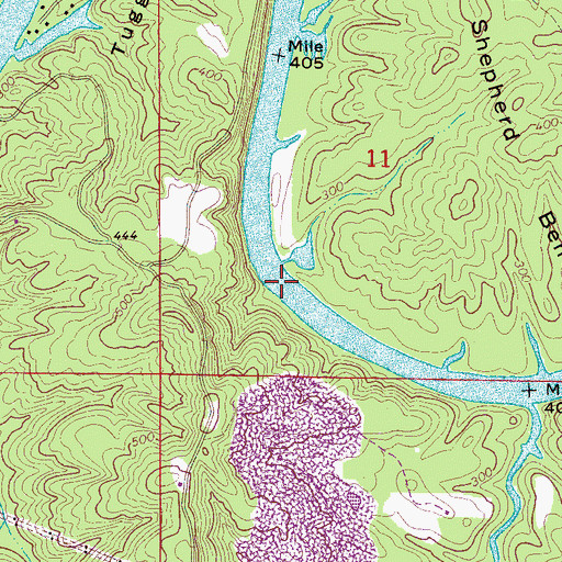 Topographic Map of Tuggles Shoals, AL