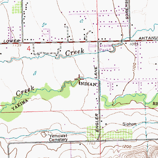 Topographic Map of Ahtanum Valley, WA