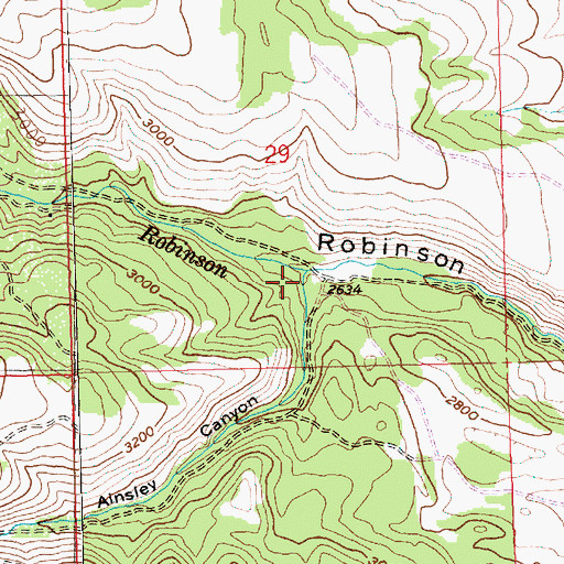 Topographic Map of Ainsley Canyon, WA