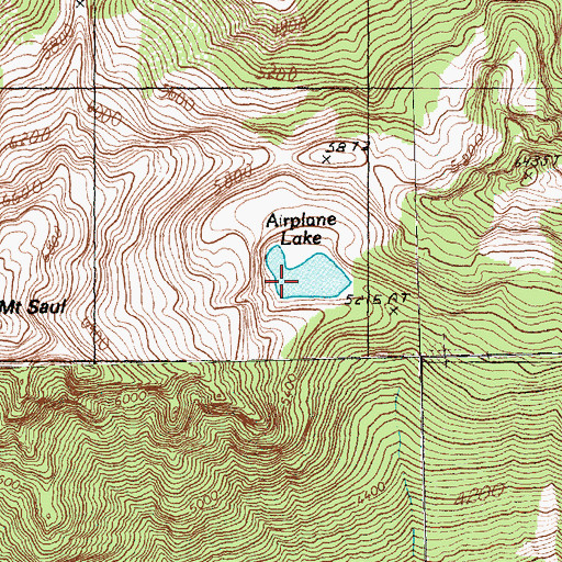 Topographic Map of Airplane Lake, WA
