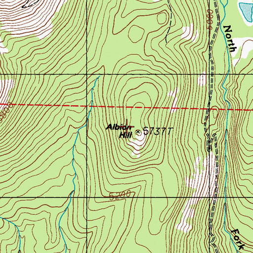 Topographic Map of Albian Hill, WA