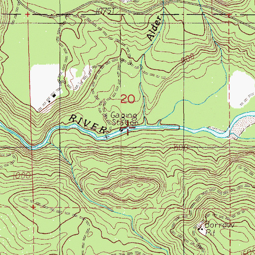 Topographic Map of Alder Creek, WA