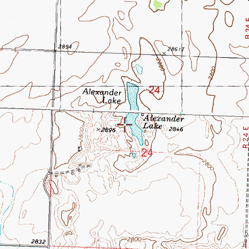 Topographic Map of Alexander Lake, WA