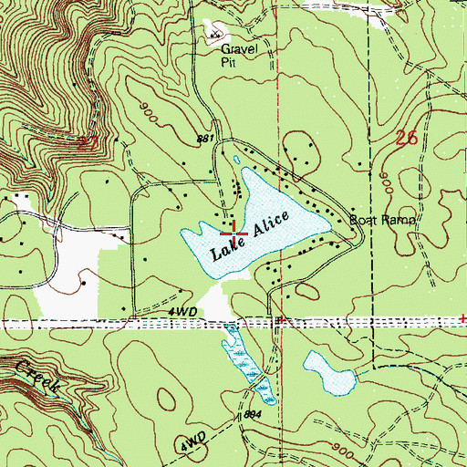 Topographic Map of Lake Alice, WA