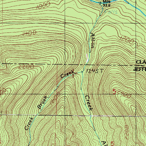 Topographic Map of All-In Creek, WA