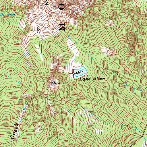 Topographic Map of Lake Allen, WA