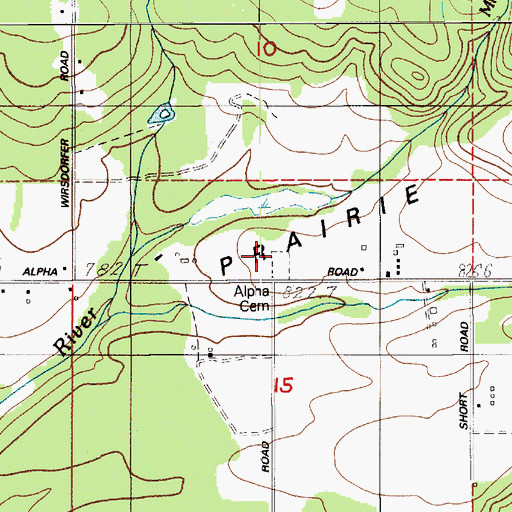 Topographic Map of Alpha Cemetery, WA