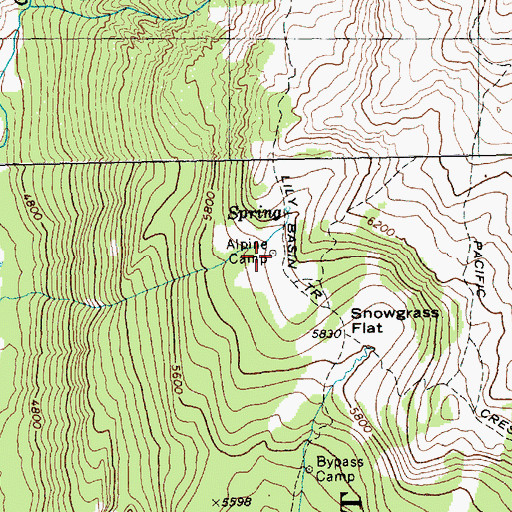 Topographic Map of Alpine Camp, WA
