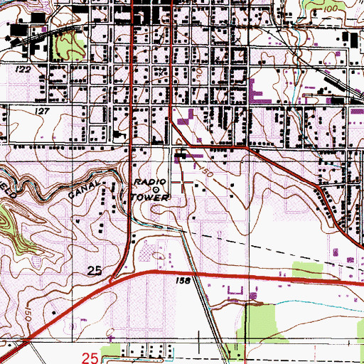 Topographic Map of Demopolis High School, AL