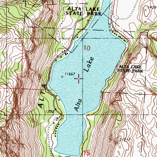 Topographic Map of Alta Lake, WA