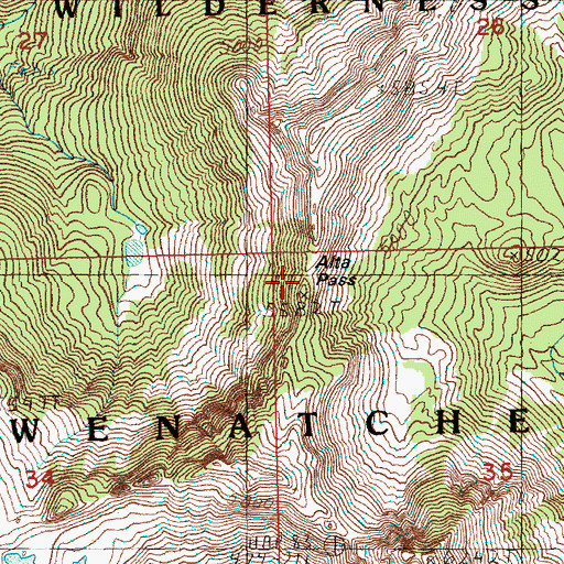 Topographic Map of Alta Pass, WA
