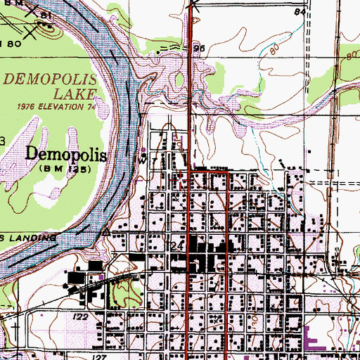Topographic Map of First Assembly of God Church, AL