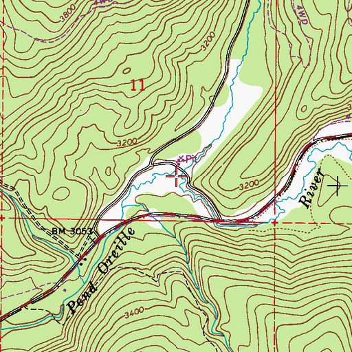 Topographic Map of Amazon Creek, WA