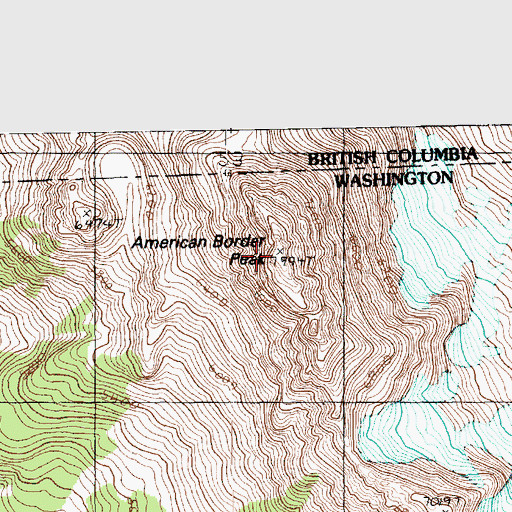 Topographic Map of American Border Peak, WA