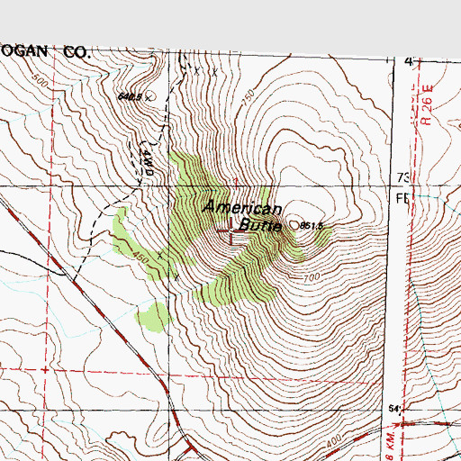 Topographic Map of American Butte, WA