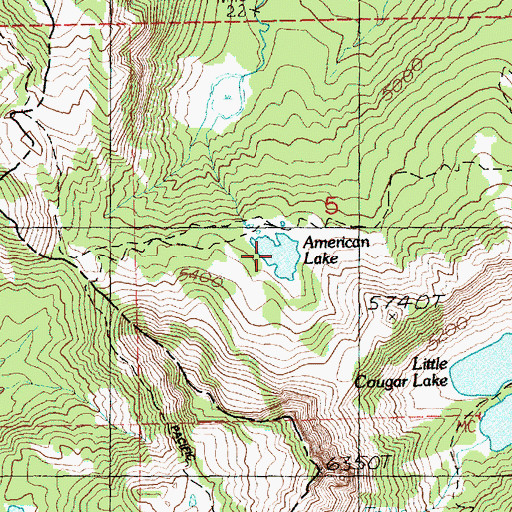 Topographic Map of American Lake, WA