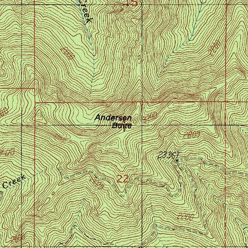 Topographic Map of Anderson Butte, WA