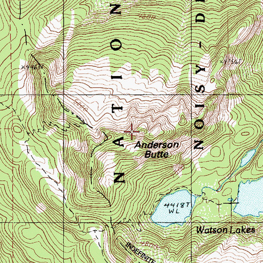Topographic Map of Anderson Butte, WA