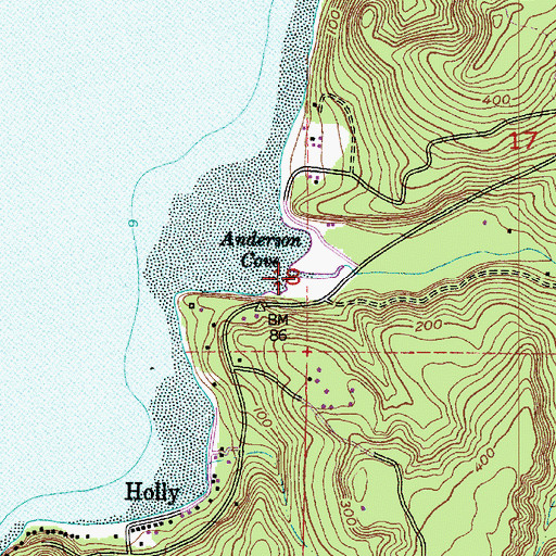 Topographic Map of Anderson Creek, WA