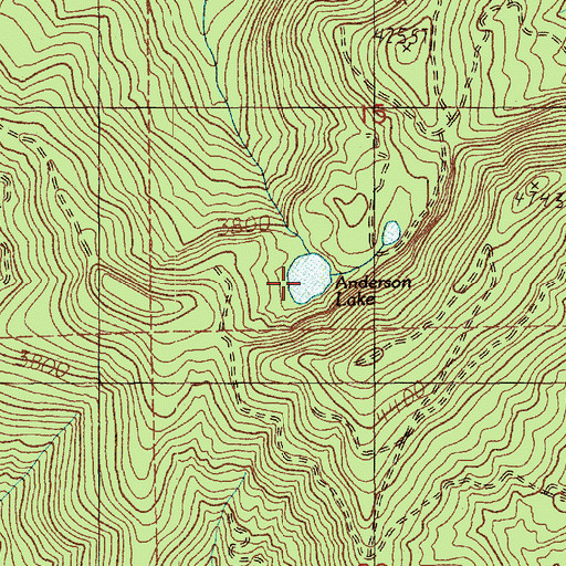 Topographic Map of Anderson Lake, WA