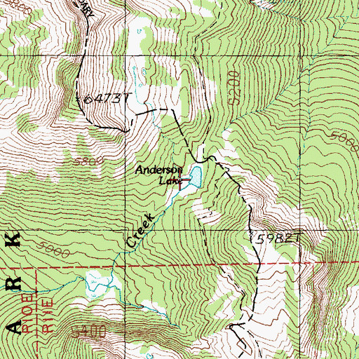 Topographic Map of Anderson Lake, WA