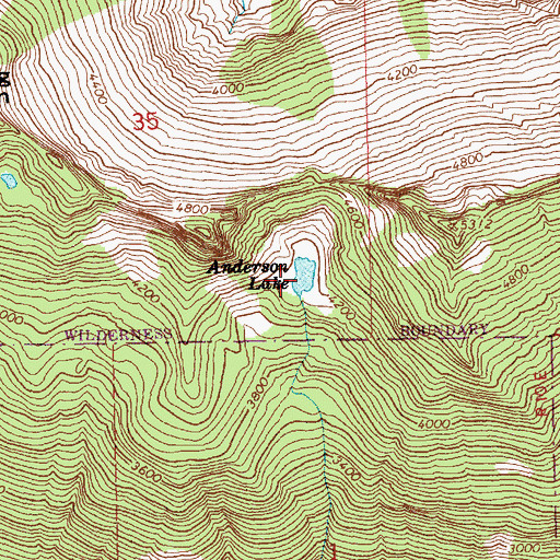 Topographic Map of Anderson Lake, WA