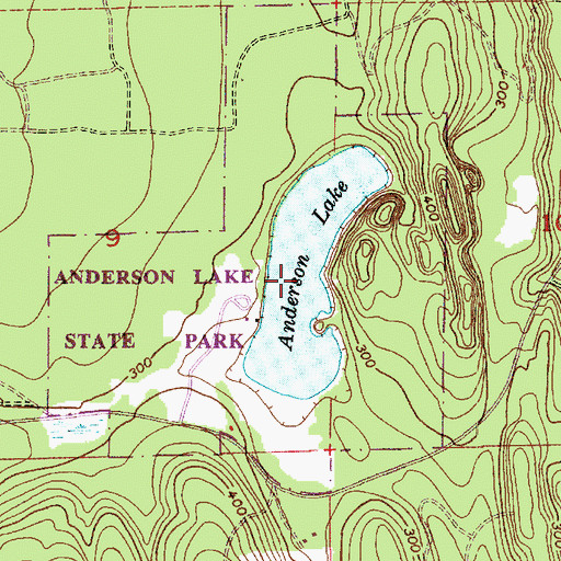 Topographic Map of Anderson Lake, WA