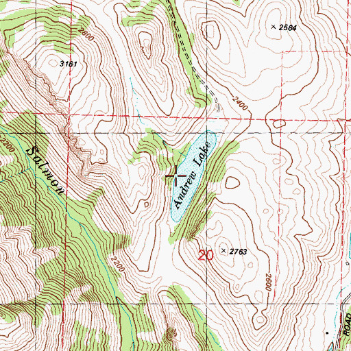 Topographic Map of Andrew Lake, WA