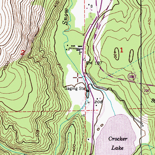 Topographic Map of Andrews Creek, WA